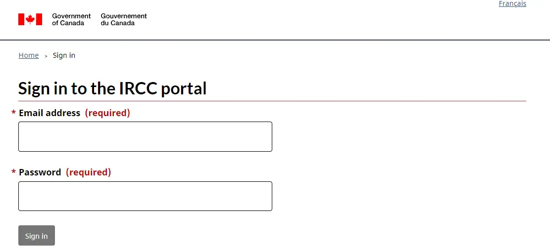 IRCC Portal Login